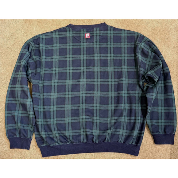Vintage Chaps Ralph Lauren Sweatshirt Sweater Mens XL Plaid Spellout Logo - Picture 6 of 7